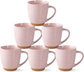 AmorArc 12oz Ceramic Coffee Mugs set of 6, Stylish Coffee Mugs with Rustic Terracotta Underside for Latte/Cappuccino/Milk/Cocoa, Dishwasher&Microwave Safe,