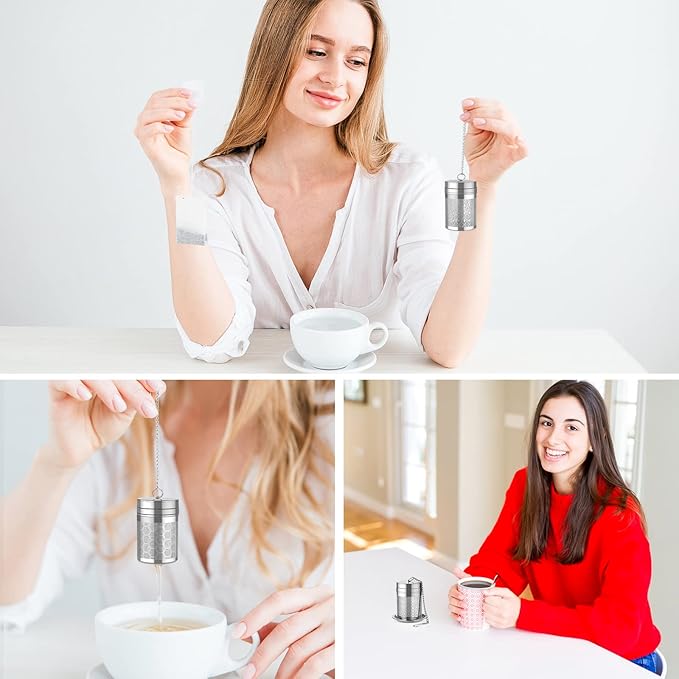 Tea Infusers for Loose Tea, 18/8 Stainless Steel Tea Strainer Set, Extra Fine Mesh Tea Steeper for Brew Tea, Spices & Seasoning