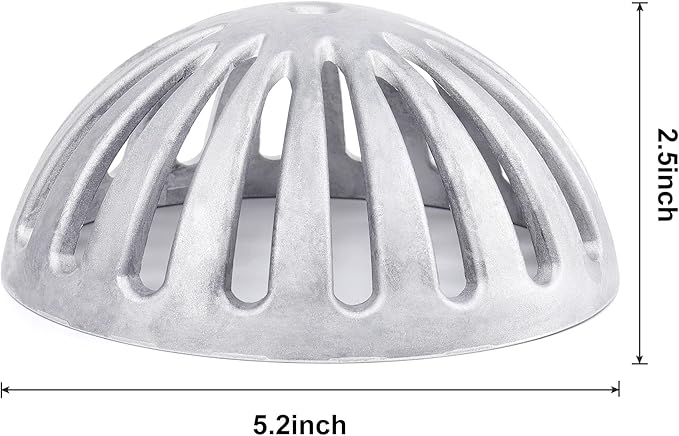 Heavy Duty Aluminum Floor Drain Cover, Floor Drain Strainer, Floor Sink Strainer, Dome Drain Cover for Restaurant, Home, Garden, Kitchen, Bar, Buffet or Food Service, 5-1/2" W x 2-1/4"H(1PCS)