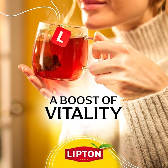 Lipton Black Tea Bags, Hot or Iced High Caffeine Tea, 240 Total Bags (20ct - Pack of 12)