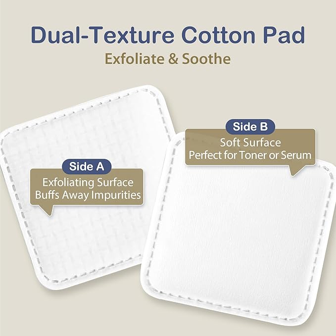 Ourmed Life Large Cotton Pads for Makeup Removal, Soft & Lint-Free Face Pads with Pressed Seam Design, Durable Makeup Remover Pads for Facial Cleansing on All Skin Types, 3x3 Inch, 60 Count
