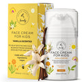 Kids Face Cream - Gentle and Calming Moisturizer Lotion for Sensitive Skin, Natural Hydration and Spot Control with Shea Butter, Tea Tree, Hyaluronic Acid, Vitamin E - Made in UK - Vanilla Scented