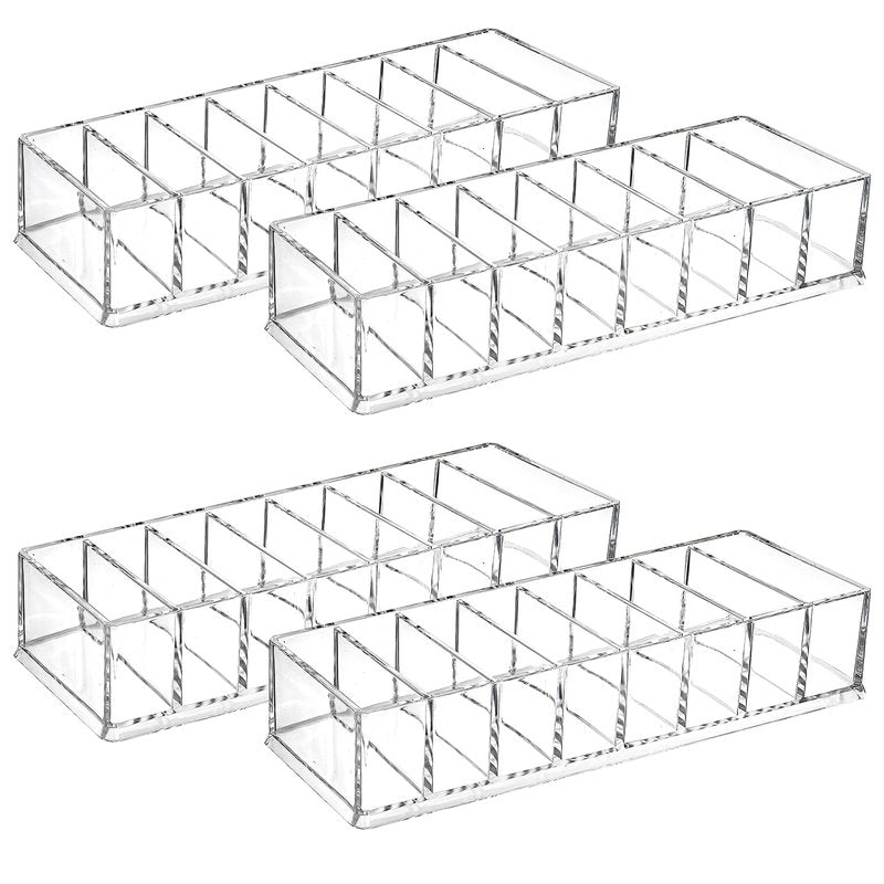 Foraineam 4 Pack Acrylic Compact Organizer Cosmetics Beauty Care Powder Holder Blushes Highlighters Eyeshadow Makeup Organizer