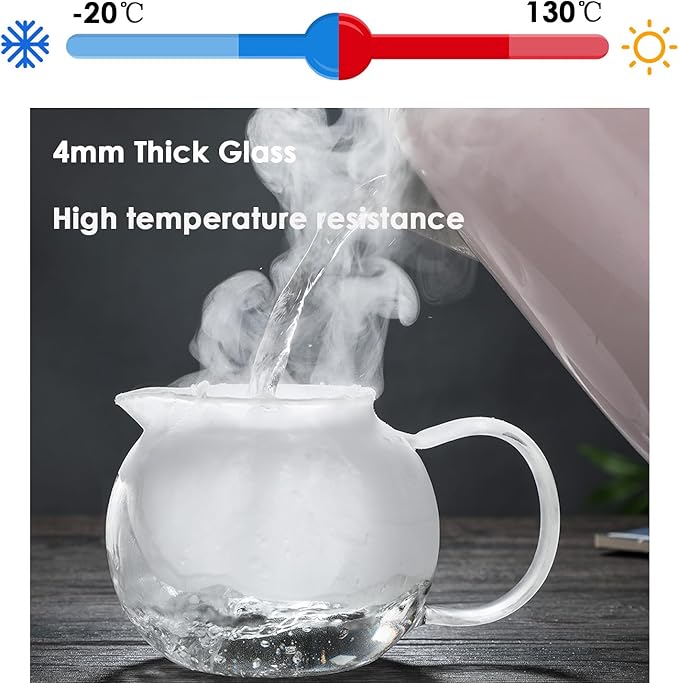 TMOST Glass Teapot with Removable Infuser, Stovetop Safe Tea Kettle blooming Loose Leaf Tea pot (43oz/1300ml)