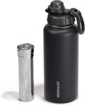 Vesmoon Vessence 32 Oz Stainless Steel Tea Infuser Bottle for Loose Leaf Tea, Water, Herbs, Fruits - Triple Layered Insulated, Leak Proof Bottle with Lid and Clip Handle - 24 Hours Hot/Cold