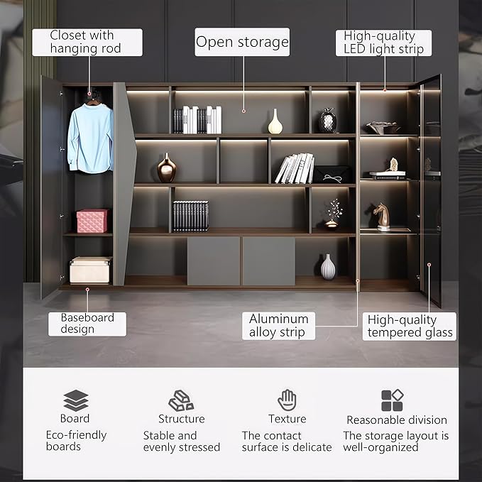 Modern Executive Desk, 78.7 inch L Shaped Desk with Storage, L Shape Corner Desk Drawers and Lockable Storage No Installation Required, Without Desk or Computer Chair (Filing Cabinet)