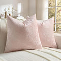 FUTEI Pink Flannel Throw Pillow Covers 22x22 Inch Set of 2,Soft Dimensional Textured Cushion Cases,Modern Home Decor for Couch Living Room