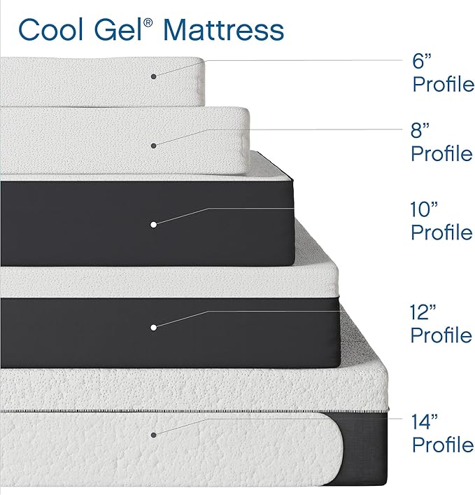 Classic Brands Cool Gel Ventilated Gel Memory Foam 10-Inch Mattress, Full, White