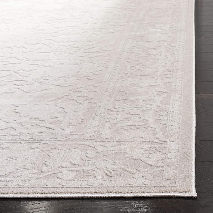 SAFAVIEH Area Rug 5' Square - Reflection Collection - Cream & Ivory, Non-Shedding & Easy Cleaning, Ideal for Living Room, Bedroom (RFT665D)