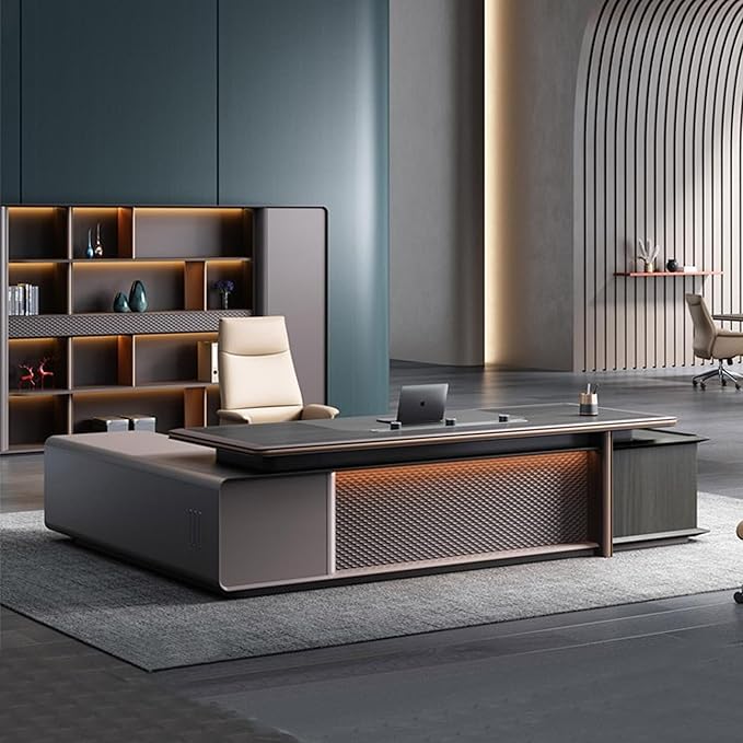 Modern Executive Desk, 78.7 inch L Shaped Desk with Storage, L Shape Corner Desk Drawers and Lockable Storage No Installation Required, Without Desk or Computer Chair (Filing Cabinet)