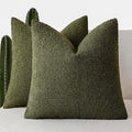 Foindtower Pack of 2, Decorative Textured Boucle Throw Pillow Covers Neutral Accent Solid Pillow Cases Cozy Soft Couch Cushion Case for Chair Sofa Bedroom Living Room Home Decor 22x22 Inch Moss Green