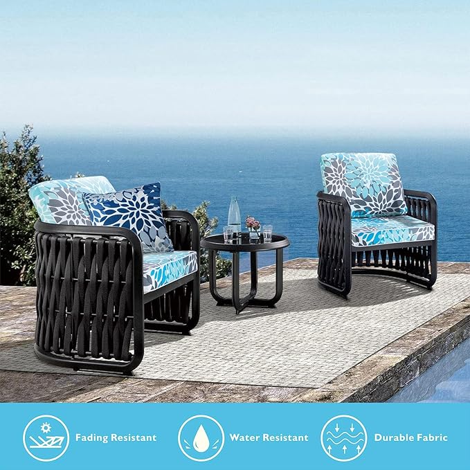 JMGBird Outdoor Chair Cushion Tufted Pillow, Outdoor Seat Cushion Set 19"x19" Outdoor Cushions for Patio Furniture