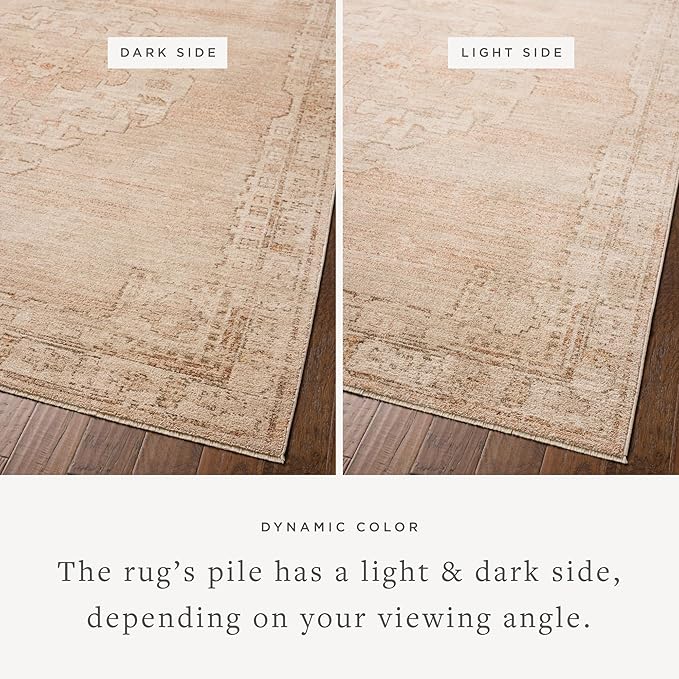 Loloi Chris Loves Julia Palma Collection PLM-02 Spice/Natural 9'-6" x 13'-1" Area Rug Vintage Style Boho Living Room Bedroom Carpet