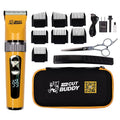 The Cut Buddy Clipper & Grooming Set, Cordless Hair & Beard Trimmer with Ceramic & Titanium Blades, 7 Guards, Waterproof, Beginner Kit
