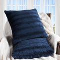 Cheer Collection Faux Fur Throw Pillows - Decorative Pillows for Couch, Bed Throw Pillows, Blue Accent Pillows for Bedroom or Living Room Aesthetic, Set of 2 Furry Throw Pillows, 16" x 16"