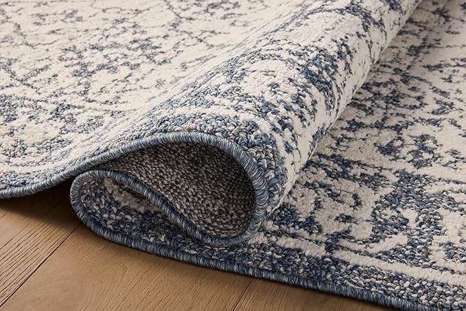 Loloi Magnolia Home by Joanna Gaines Gigi Collection GIG-02 Ivory/Blue 2'-7" x 10'-0" Runner Rug