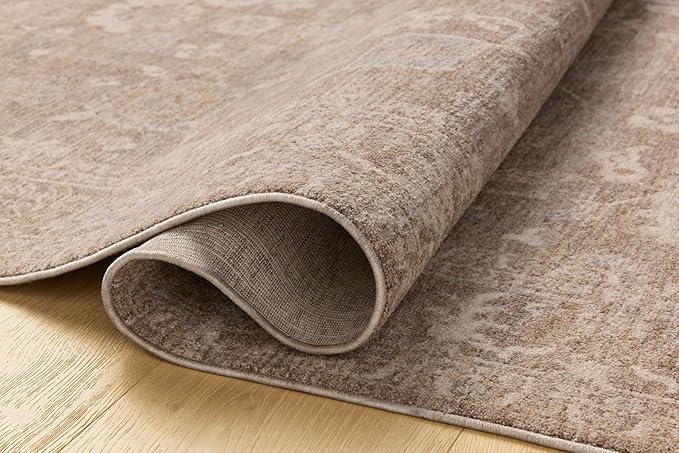 Loloi Chris Loves Julia Louisa Collection LOI-03 Taupe/Ivory 2'-7" x 12'-0", .38" Pile Height, Runner Rug