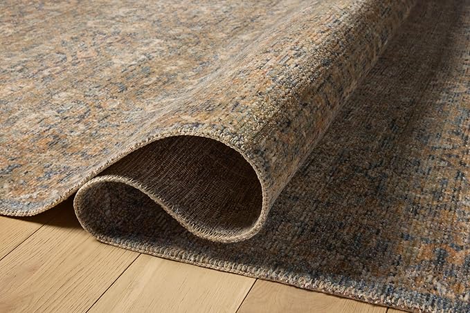 Loloi Amber Lewis Molly Collection MOL-02 Denim/Gold 2'-7" x 7'-9" Low Pile Runner Rug