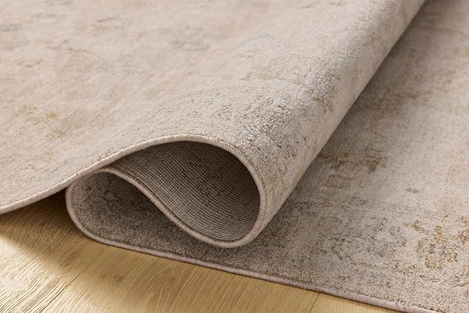 Loloi Chris Loves Julia Louisa Collection LOI-01 Oatmeal/Stone 2'-7" x 12'-0", .38" Pile Height, Runner Rug