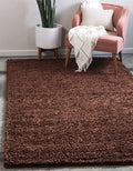 Unique Loom Solid Shag Collection Area Rug (3' 3" x 5' 3" Rectangle, Chocolate Brown)