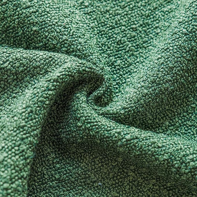 Foindtower Pack of 2 Textured Boucle Throw Pillow Covers Accent Solid Decorative Lumbar Pillow Cases Cozy Couch Cushion Case for Chair Sofa Bed Living Room Home Decor 12 x 20 Inch Hunter Green