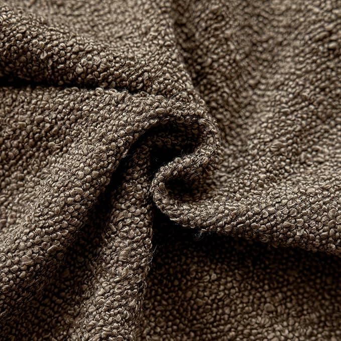 Foindtower Set of 2, Decorative Textured Boucle Throw Pillow Covers Accent Solid Pillow Cases Neutral Soft Cozy Couch Cushion Case for Chair Sofa Bedroom Living Room Home Decor 16x16 Inch Light Brown