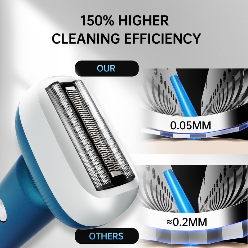 Electric Shaver for Men with Floating Arc 3-Blade, 9000 RPM, Magnetic Head, 1 Hour Fast Type-C Charging can Last for 60 Days, IPX7 Waterproof, Skin-Friendly Blade for Smooth Shaving, Navy