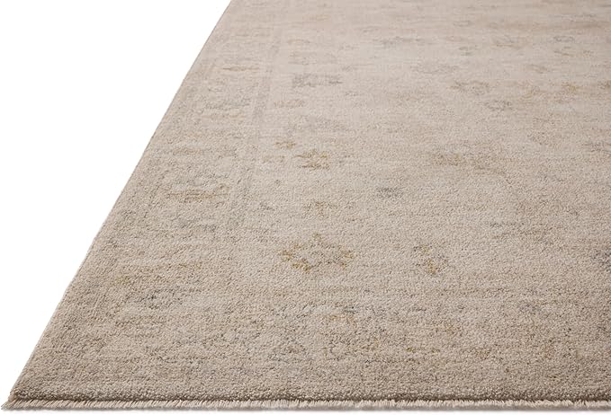 Loloi Chris Loves Julia Louisa Collection LOI-01 Oatmeal/Stone 5'-3" x 7'-6", .38" Pile Height, Area Rug