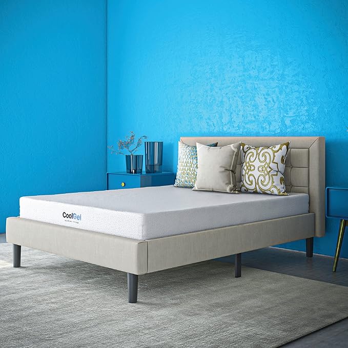Cool Gel 8 Inch California King Memory Foam Mattress Medium Firm, King Size Memory Foam Mattress Cooling, Made in the USA, 8" Depth with Pressure Relief, CertiPUR-US Certified, CoolGel Bed