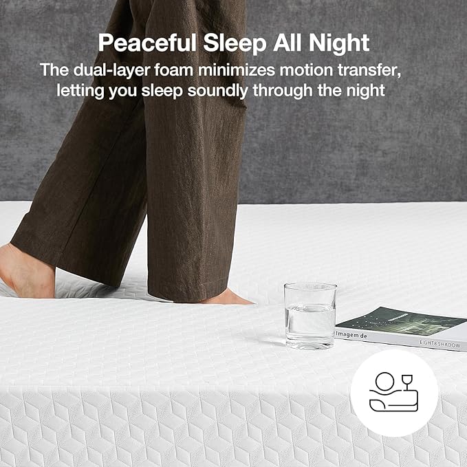 Novilla Full Mattress, 12 Inch Full Memory Foam Mattress in a Box, Dual-Layer Design with High-Density Base for Support & Pressure Relief, Natural Fiber Infused for Cool & Refreshing Sleep，Firm