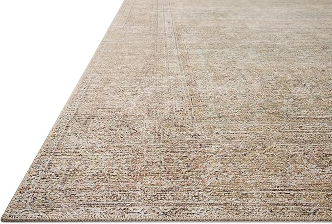 Loloi Amber Lewis Cambria Collection CBR-06 Multi/Natural 2'-0" x 5'-0" Accent Rug Jute, Neutral, Vintage Style, Antique Tone, Living, Bedroom, Dining, Carpet