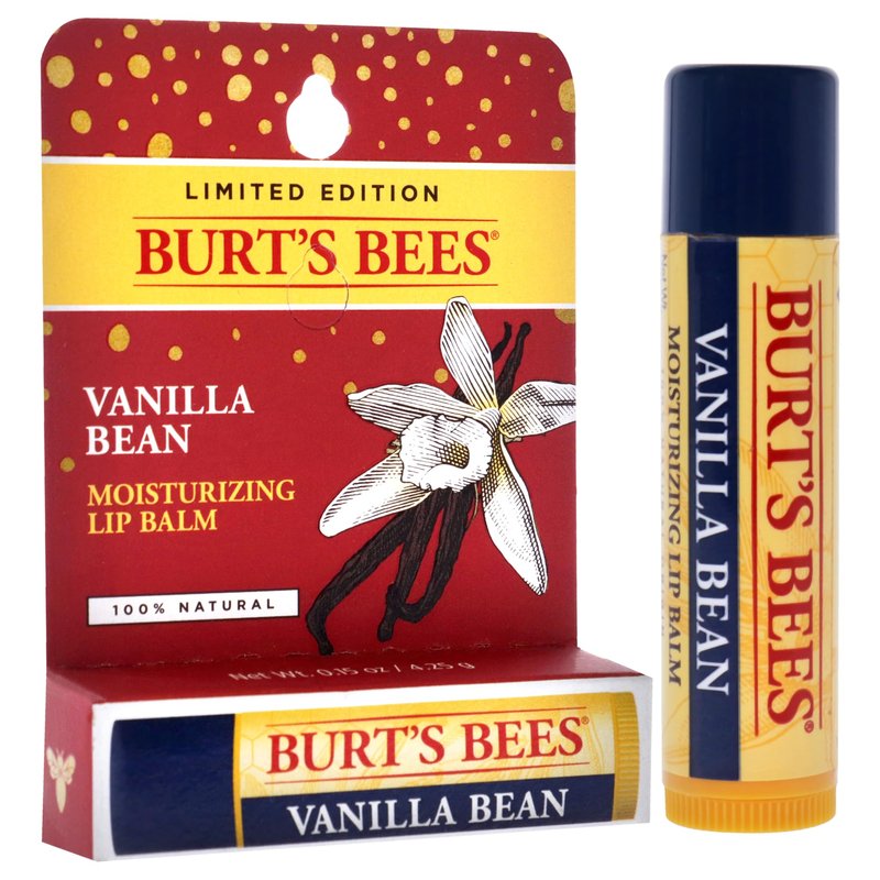 Vanilla Bean Moisturizing Lip Balm Blister by Burts Bees for Unisex - 0.15 oz Lip Balm (Limited Edition)