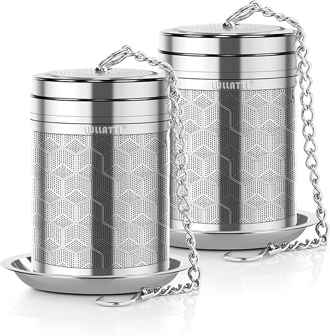 Large Tea Infuser for Loose Tea(2 Pack), 304 Stainless Steel Tea Ball Strainer, Extra Fine Mesh Tea Steeper for Brewing All Kind of Tea, Fits for Most Teapot, Cups or Mugs