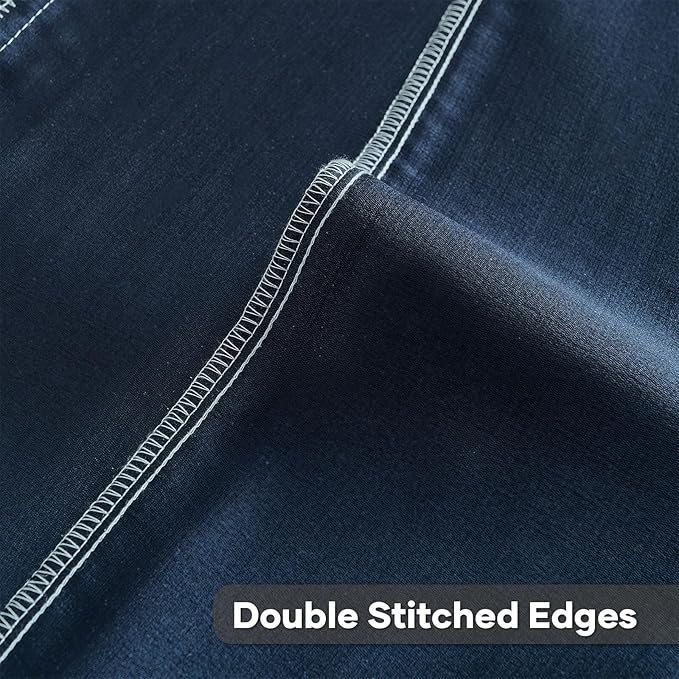 FUTEI Denim Blue Decorative Throw Pillow Covers 16x16 Inch Set of 2,Soft Cozy Wheat Ear Striped Patterns Cushion Cases,Modern Home Decor for Couch Bed Living Room