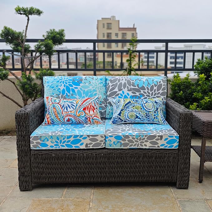 JMGBird Outdoor Cushion Tufted Pillow, Deep Seat Outdoor Chair Cushion 22"x22" Patio Cushions for Outdoor Furniture