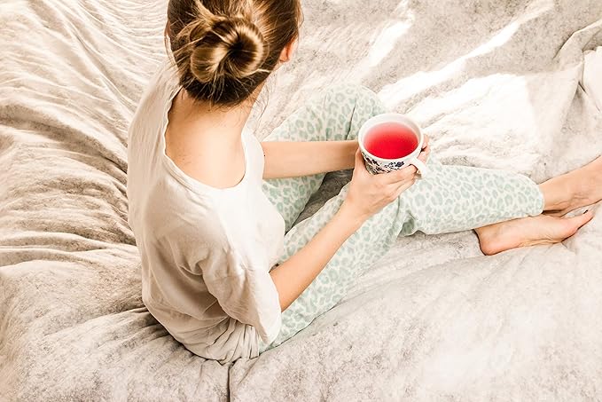 FIRE TEAS Relaxing Rooibos Evening Tea- Organic Red Rooibos, Peppermint, Lavender, Raspberry Leaf, Ginger, Saffron - Caffeine Free, Herbal Tea, Strong Taste, Perfect for Evenings & Nights -