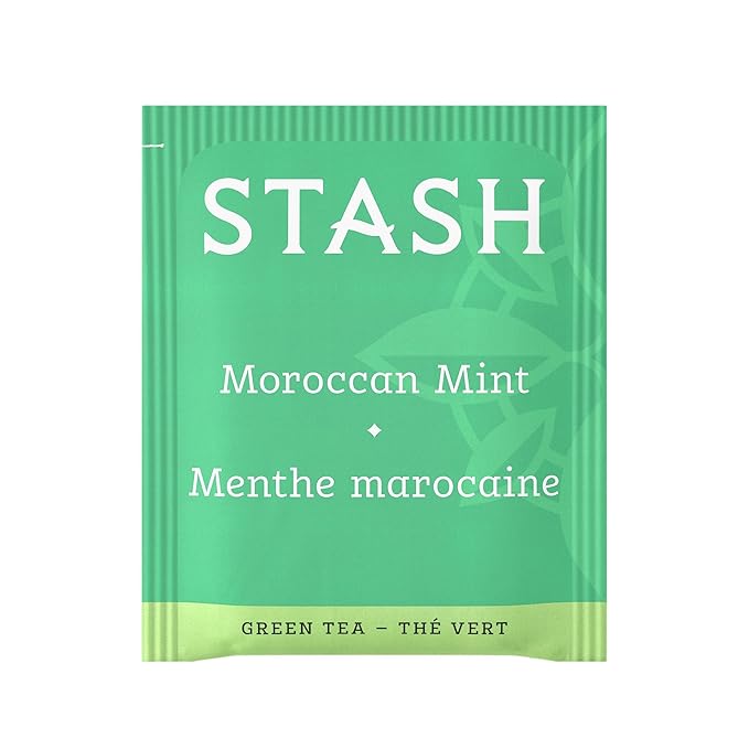 Stash Tea Moroccan Mint Green Tea - Caffeinated, Non-GMO Project Verified Premium Tea with No Artificial Ingredients, 30 Count (Pack of 6) - 180 Bags Total
