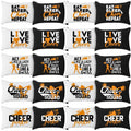 Pinkunn 20 Pcs Cheer Makeup Bags Bulk Cheer Team Gifts for Women Canvas Makeup Case Cheerleader Teams Gifts Zipper Cosmetic Pouch for Cheerleading Party Favors Supplies(Orange)