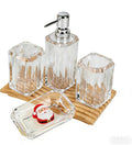 Clear Bathroom Accessories Set, Bathroom Accessories Set, 4 Pcs Acrylic Bathroom Accessories Sets Hand Sanitizer Bottle, Lotion Can, Separate Bottle, Soap Box, Toothbrush Cup(Clear)