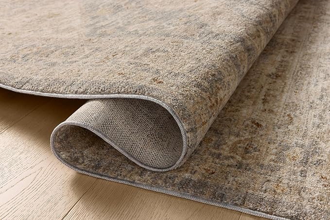 Loloi Magnolia Home by Joanna Gaines Junie Collection JUE-05 Denim/Natural 2'-0" x 3'-0", .38" Pile Height, Accent Rug