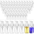 60 Pcs Mini Foam Pump Bottle Bulk 1 oz/ 30 ml Empty Travel Size Plastic Soap Foaming Bottles Small Clear Foaming Soap Dispenser Refillable Mousse Bottles for Lash Shampoo Portable Hand Sanitizer
