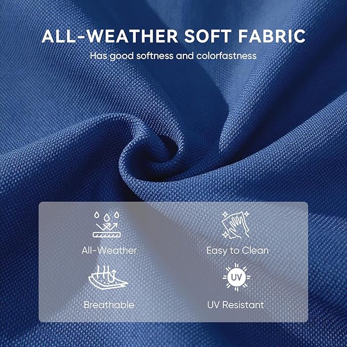 10-Piece Outdoor Patio Cushion Set - Fade & Water Resistant with Removable Olefin Cover, 22x24x4 Inch Memory Foam Cushions for Wicker Sectional Sofa – Blue/Crescent