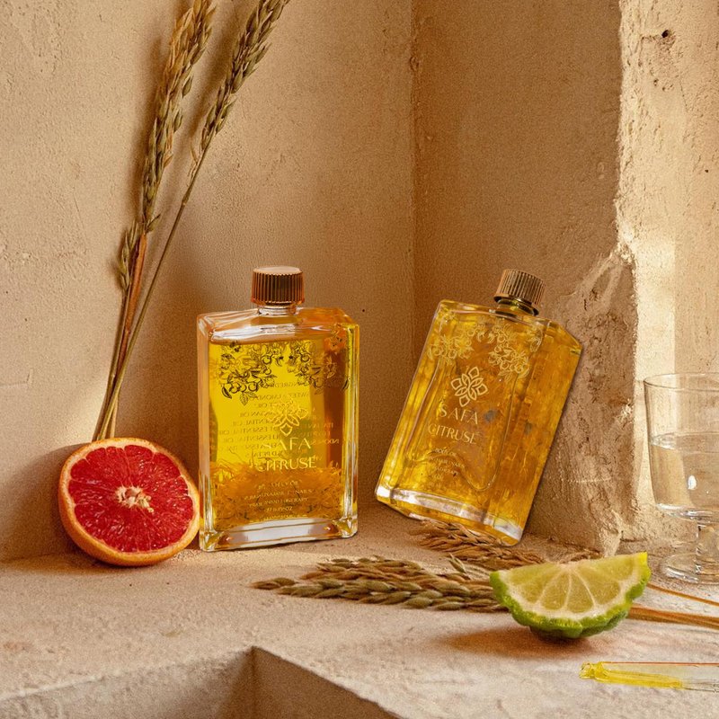SAFA Citruse Oil for Face, Hair, Nail with Vitamin C, E & A for Scars, Stretch Marks - Orange Body Oil Fragrance - After Shower Body Oil - All Skin Types Non Comedogenic - 4 Fl Oz
