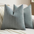 FUTEI Dark Grey Chenille Decorative Throw Pillow Covers 24x24 Inch Set of 2,Soft Cozy Striped Geometric Patterns European Cushion Case,Modern Home Decor for Couch Bed Living Room