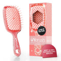 FHI Heat UNbrush Detangling Brush for Pain-Free Brushing on All Wet or Dry Hair Types — Durable DuoFlex Anti-Static Bristles, Lightweight Handle, Vented Hair Brush, Ruby Peach