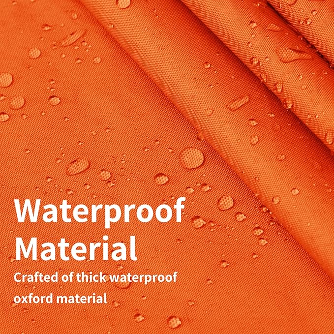 Easy-Going Waterproof Patio Cushion Covers 24x22x4 inch 2 Pack Replacement Non-Slip Outdoor Seat Cushion Slipcover with Zipper. Orange