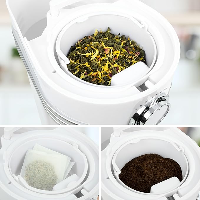 Nostalgia 3-Quart Iced Tea & Coffee Brewing System With Double-Insulated Pitcher, Strength Selector & Infuser Chamber, Also Perfect For Lattes, Lemonade, Flavored Water, White