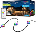 Enbrighten Vibe Eternity Accent Permanent Outdoor Lights for House, 50ft, 12 RGBWIC LEDs, Wide Spacing, 94lm, Tunable White, Everyday Eave Lighting, Smart App, Works with Alexa, Google Home, 85710