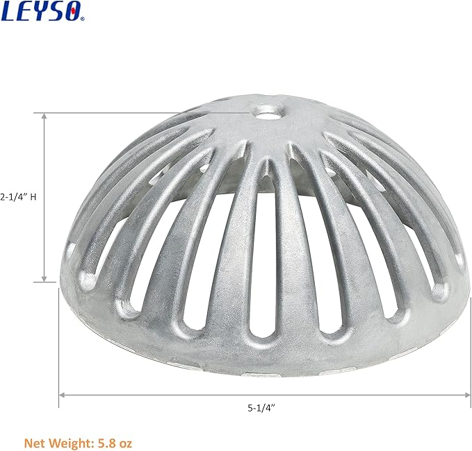 Leyso Heavy Duty Aluminum Drain Covers, Sink Drain Cover, Floor Drain Cover, Dome Strainer Cover for Compartment Sink, Kitchen, Outdoor, Garden, Restaurant 5-1/2" W x 2-1/4"H (10 PCS)