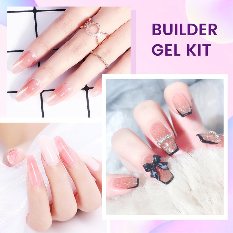 AIJIMEI150g Nude Color Hard Builder Gel Carving Patterns Decoration DIY Nail Design Nail Extension Gel for Salon &Home Use